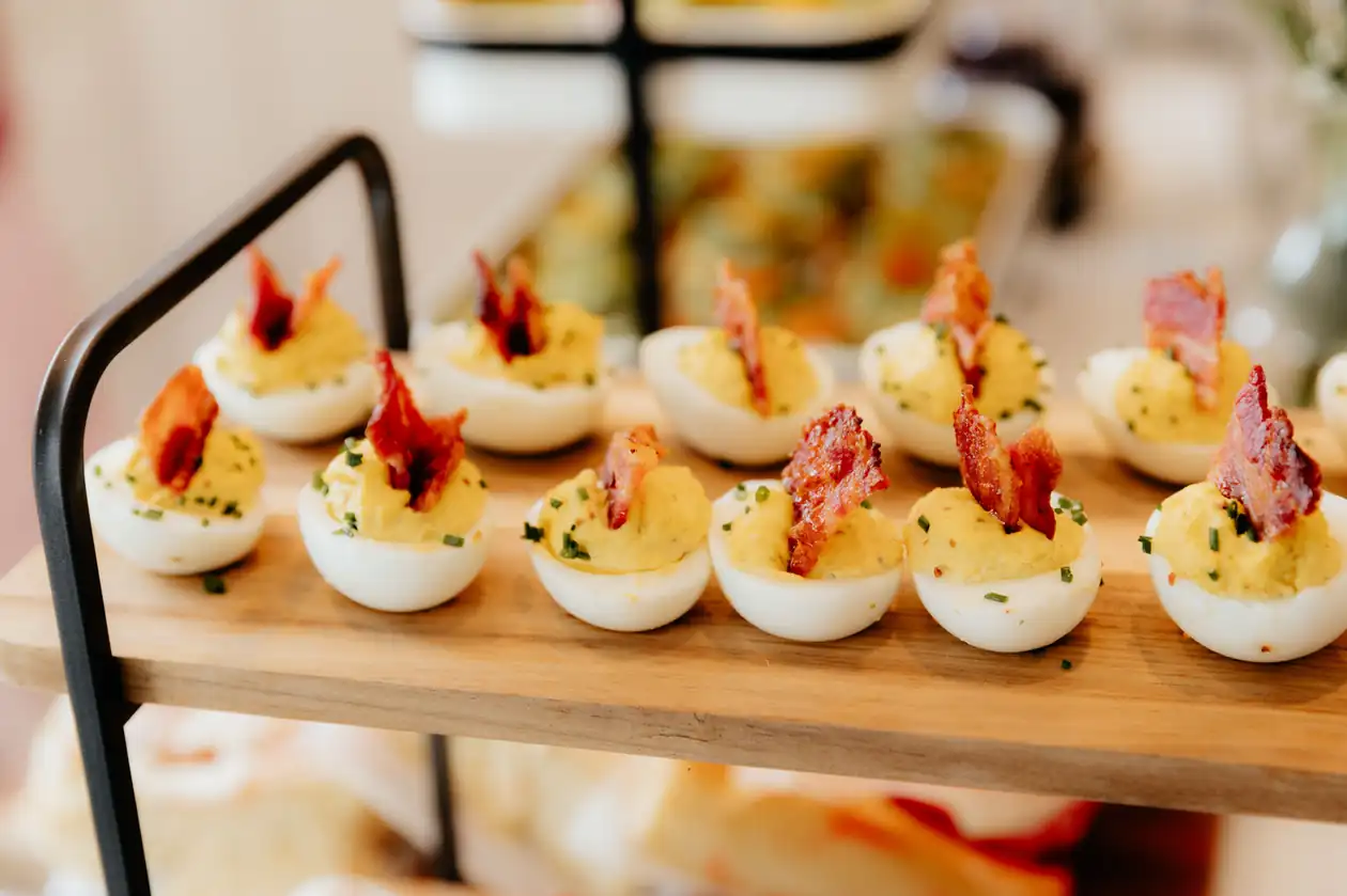 Garlic, Basil, and Bacon Deviled Eggs
