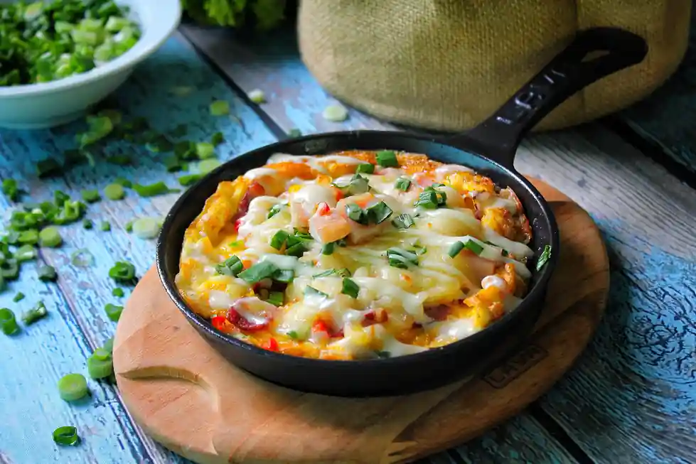 Spicy and Cheesy Egg and Tomato Frittata